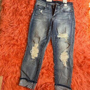 Distressed Blue Jeans